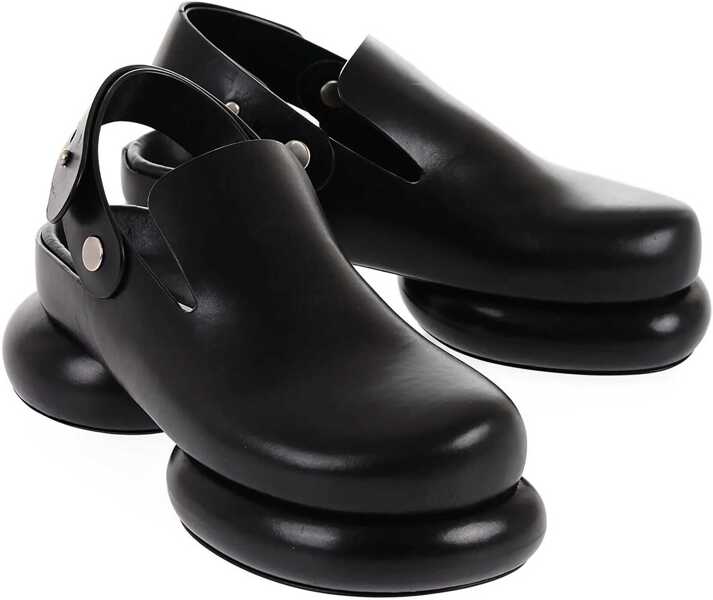 Sandale fara toc Jil Sander Chunky Sole Leather Slingback Sandals Black Femei (BM 16289019) 2