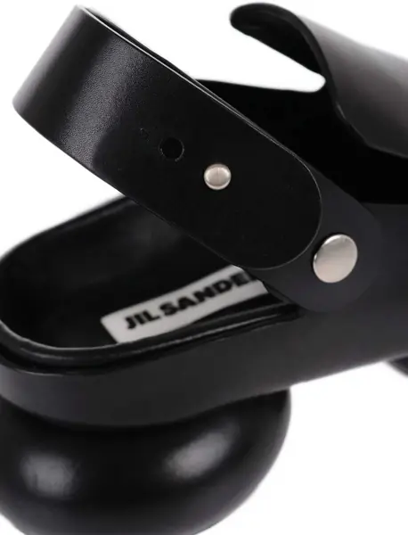 Sandale fara toc Jil Sander Chunky Sole Leather Slingback Sandals Black Femei (BM 16289019) 5