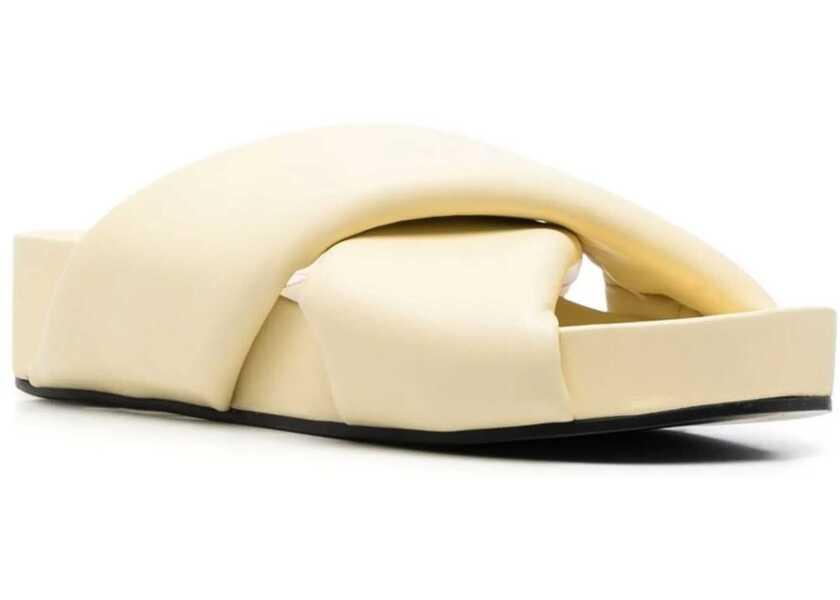 Sandale fara toc Jil Sander Criss Cross Designed Leather Sandals Yellow Femei (BM 16289025) 2