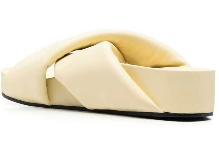 Sandale fara toc Jil Sander Criss Cross Designed Leather Sandals Yellow Femei (BM 16289025) 3