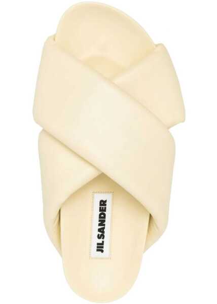 Sandale fara toc Jil Sander Criss Cross Designed Leather Sandals Yellow Femei (BM 16289025) 4
