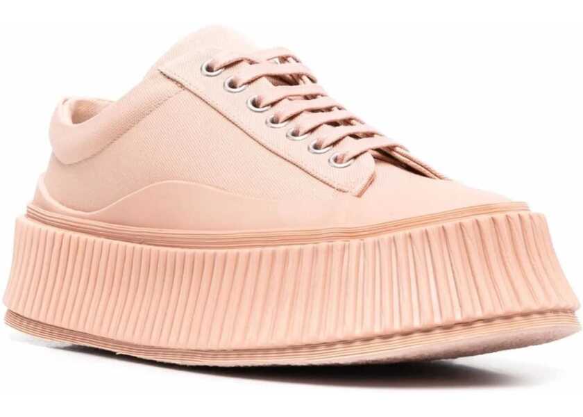 Sneakers Jil Sander Lace-Up Canvas Sneakers With Chunky Sole Pink Femei (BM 16289028) 2