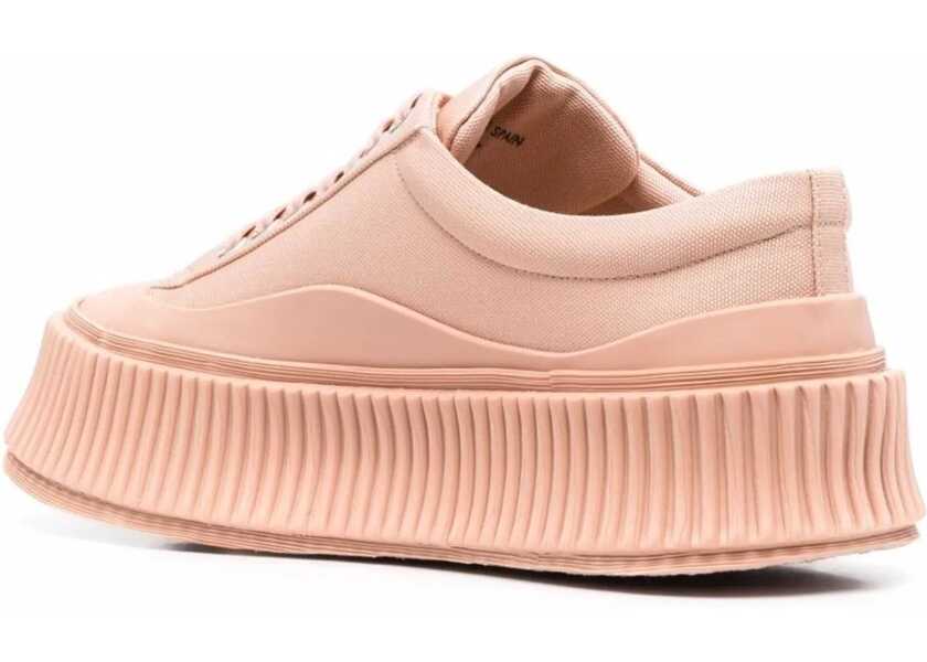 Sneakers Jil Sander Lace-Up Canvas Sneakers With Chunky Sole Pink Femei (BM 16289028) 3