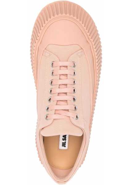 Sneakers Jil Sander Lace-Up Canvas Sneakers With Chunky Sole Pink Femei (BM 16289028) 4