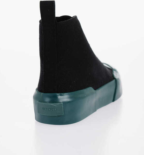 Sneakers Jil Sander Rubber Sole Jungle Canvas Lace-Up Sneakers Black Femei (BM 16289277) 2