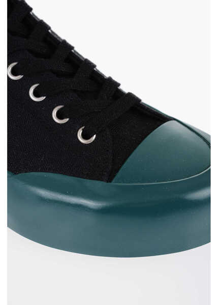 Sneakers Jil Sander Rubber Sole Jungle Canvas Lace-Up Sneakers Black Femei (BM 16289277) 4