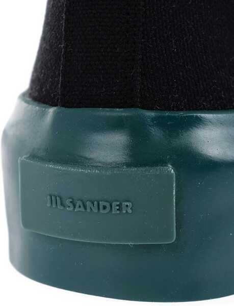 Sneakers Jil Sander Rubber Sole Jungle Canvas Lace-Up Sneakers Black Femei (BM 16289277) 5