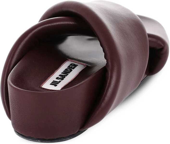 Sandale fara toc Jil Sander Criss Cross Designed Leather Sandals Burgundy Femei (BM 16289283) 3
