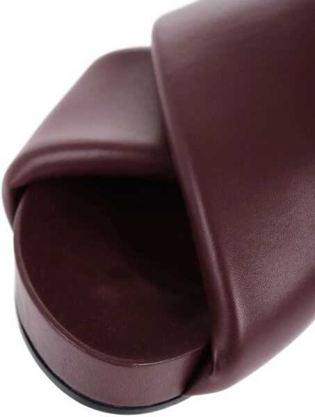 Sandale fara toc Jil Sander Criss Cross Designed Leather Sandals Burgundy Femei (BM 16289283) 4