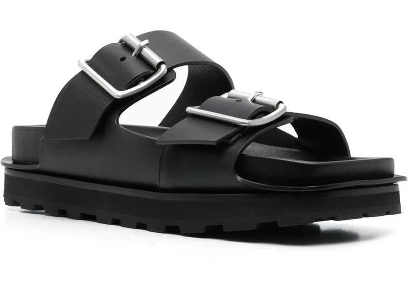 Sandale Jil Sander Leather Sandals With Double Buckle Black Barbati (BM 16289307) 2