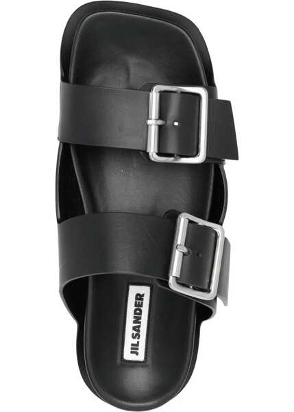 Sandale Jil Sander Leather Sandals With Double Buckle Black Barbati (BM 16289307) 4