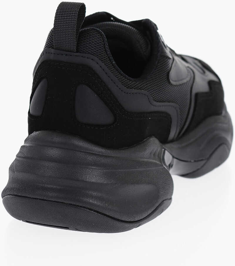 Sneakers Neil Barrett Croquis Mesh And Suede Solid Color Low-Top Sneakers Black Barbati (BM 16301175) 2