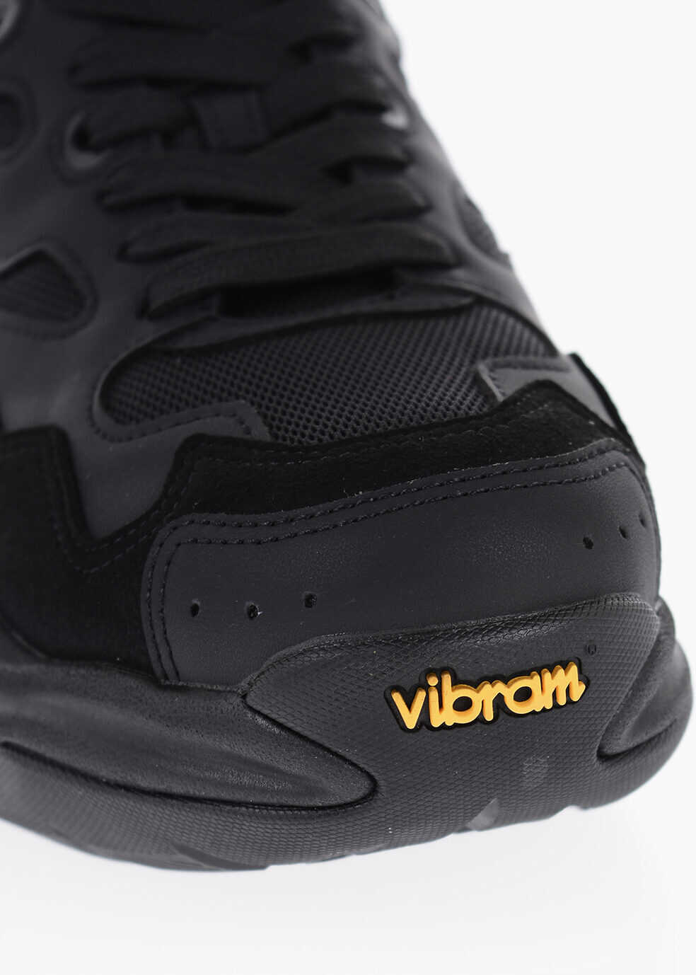 Sneakers Neil Barrett Croquis Mesh And Suede Solid Color Low-Top Sneakers Black Barbati (BM 16301175) 4