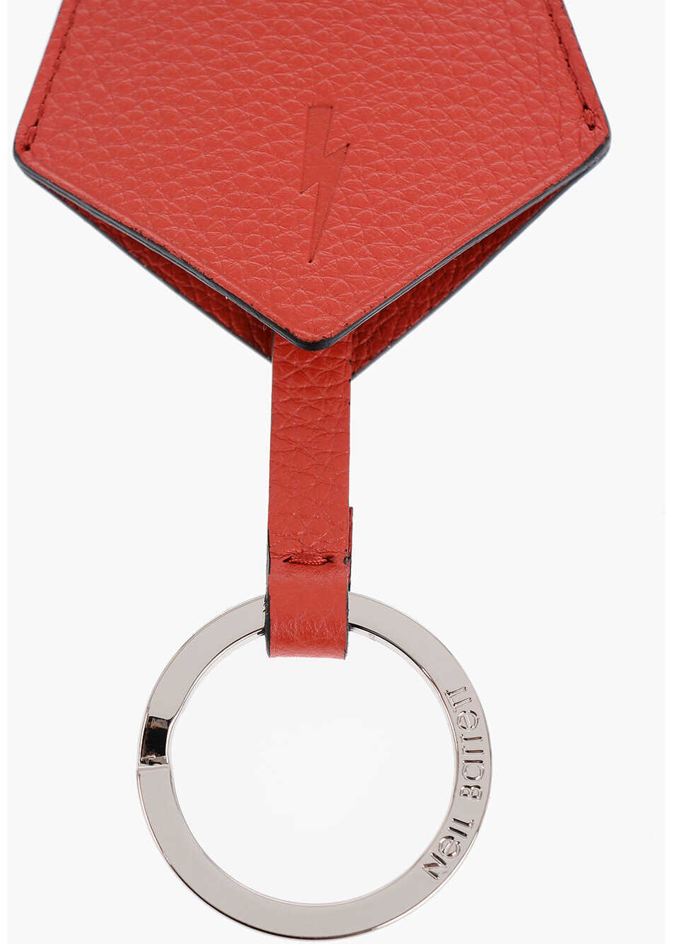 Brelocuri Neil Barrett Solid Color Textured Leather Keyring Red Barbati (BM 16301202) 3