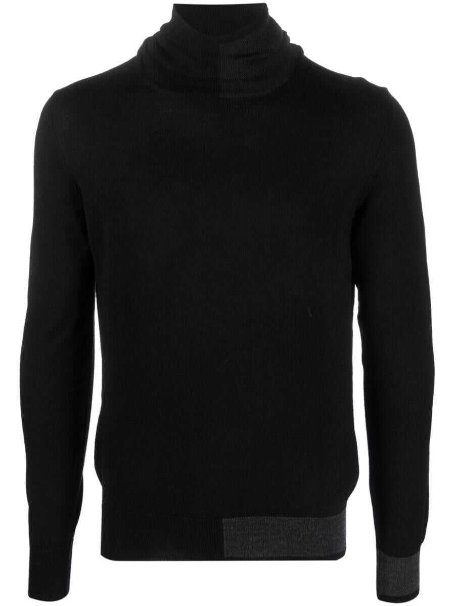 Pulovere Fabrizio Del Carlo Fabrizio Del Carlo Wool Turtle Neck Sweater Clothing Black Barbati (BM 16302834) 1