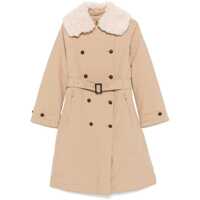 Paltoane Save The Duck Katrina Long Beige Trench Coat Femei