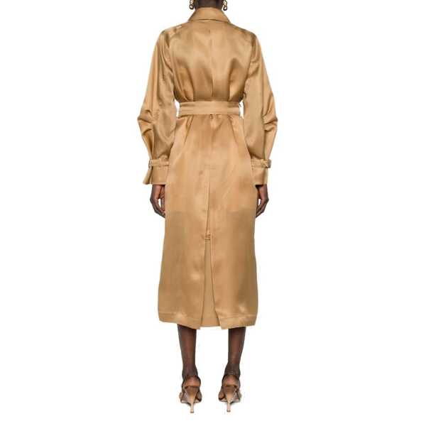 Trenciuri Max Mara Max Mara Sfilata Sacco Silk Trench Brown Femei (BM 16308600) 3