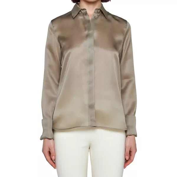 Camasi Max Mara Max Mara Sfilata Nola Silk Shirt Khaki green Femei (BM 16308618) 2