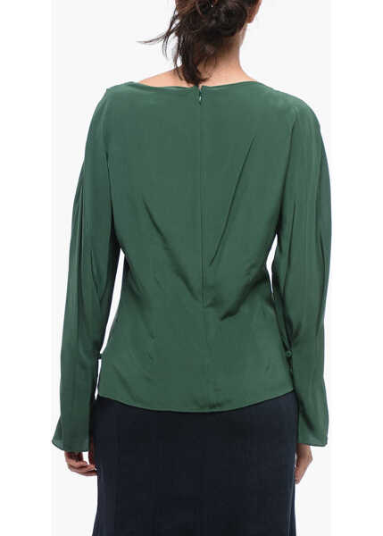 Bluze Chloe Silk Wrap Blouse Green Femei (BM 16309059) 2