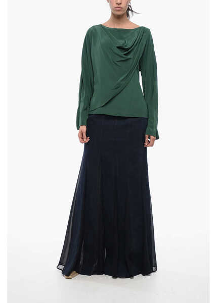 Bluze Chloe Silk Wrap Blouse Green Femei (BM 16309059) 4