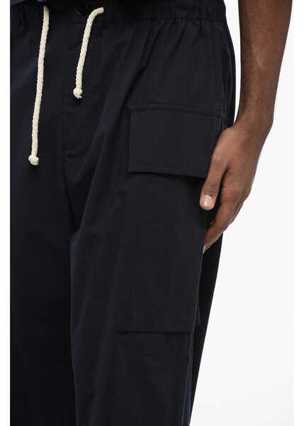 Pantaloni scurti Jil Sander Cotton Cargo Shorts With Rope Drawstring Blue Barbati (BM 16309068) 3
