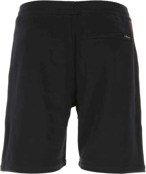 Pantaloni scurti Alexander McQueen Brushed Cotton Shorts With Side Logoed Bands Black Barbati (BM 16309185) 2