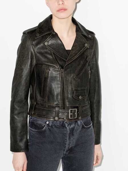 Geci biker Golden Goose Black Leather Biker Jacket Golden Goose Woman Black Femei (BM 16314828) 2