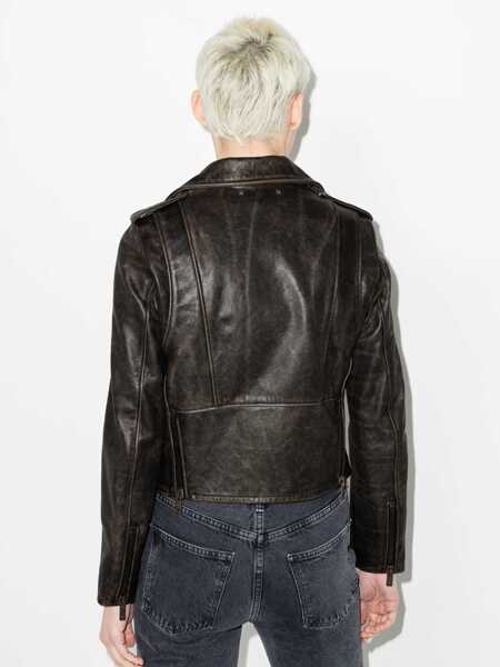 Geci biker Golden Goose Black Leather Biker Jacket Golden Goose Woman Black Femei (BM 16314828) 3