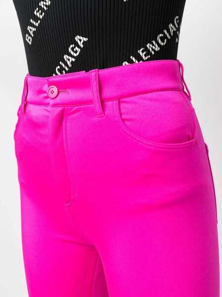 Pantaloni casual Balenciaga Tapered-Fit Pants Pink Femei (BM 16317057) 5
