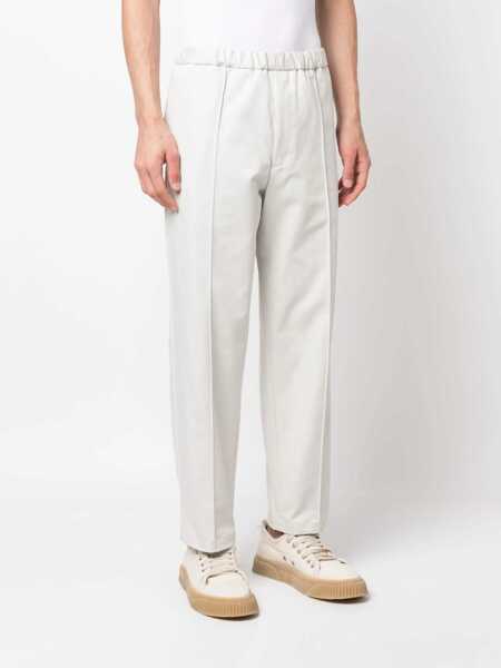 Pantaloni casual Jil Sander 4-Pocketed Twill Cotton Pants With Elastic Waistband White Barbati (BM 16317087) 3