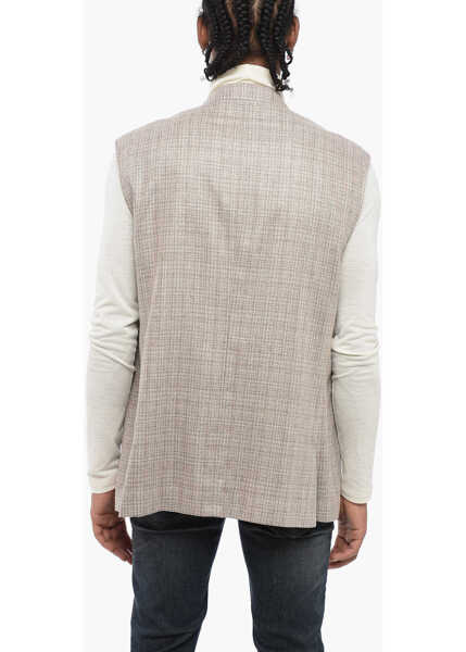 Veste costum CORNELIANI Mandarin Collar Silk Vest Beige Barbati (BM 16317096) 2