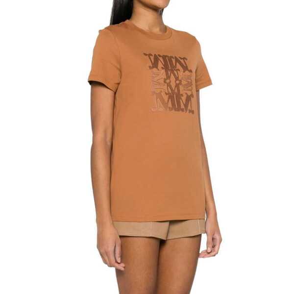 Tricouri Max Mara Max Mara Taverna Cotton T-Shirt Brown Femei (BM 16317189) 2