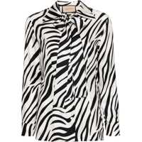 Camasi elegante Silk Animalier Shirt With Self-Tie Detail Femei