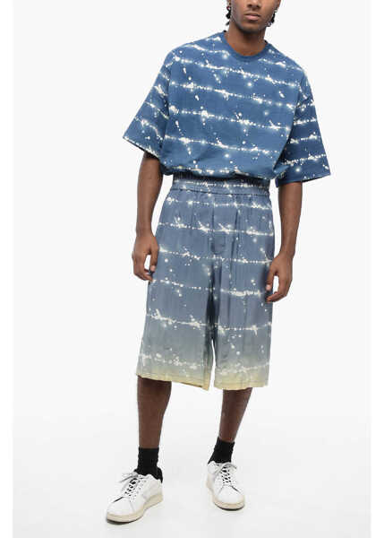 Pantaloni scurti Jil Sander Printed Viscose Shorts With Elastic Wistband Light Blue Barbati (BM 16317534) 4