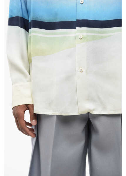 Camasi casual Jil Sander Standard Collar Printed Satin Shirt Multicolor Barbati (BM 16317540) 3