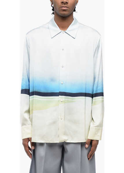 Camasi casual Jil Sander Standard Collar Printed Satin Shirt Multicolor Barbati (BM 16317540) 1