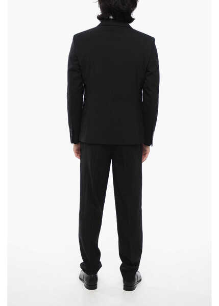 Costume Neil Barrett Virgin Wool Blend Ruffalo Slim Fit Suit With Notch Lapel Black Barbati (BM 16317966) 4