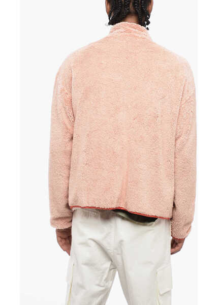 Bluze de trening Jil Sander Mock Neck Teddy Cotton Sweatshirt With Contrasting Breast-Po Pink Barbati (BM 16318044) 2