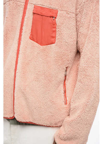 Bluze de trening Jil Sander Mock Neck Teddy Cotton Sweatshirt With Contrasting Breast-Po Pink Barbati (BM 16318044) 3