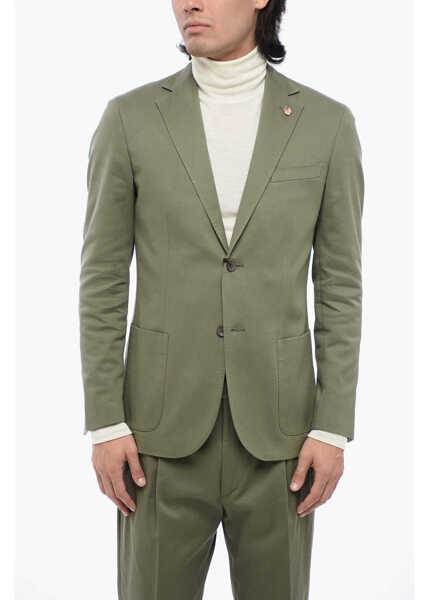 Costume CORNELIANI Twill Side Vents Notch Lapel Circle 2-Button Suit Green Barbati (BM 16318365) 2