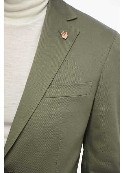 Costume CORNELIANI Twill Side Vents Notch Lapel Circle 2-Button Suit Green Barbati (BM 16318365) 3