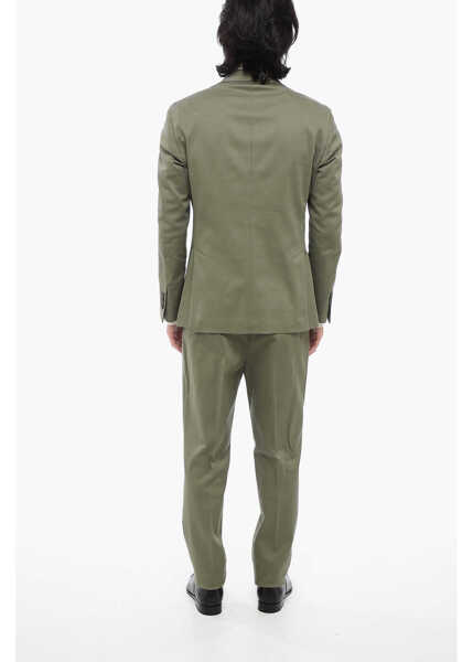 Costume CORNELIANI Twill Side Vents Notch Lapel Circle 2-Button Suit Green Barbati (BM 16318365) 4