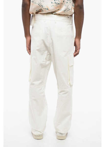 Pantaloni casual Jil Sander Hidden Fastening Cotton Cargo Pants White Barbati (BM 16318404) 2