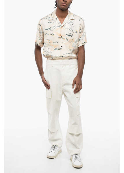 Pantaloni casual Jil Sander Hidden Fastening Cotton Cargo Pants White Barbati (BM 16318404) 4