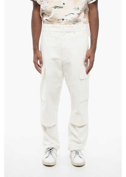 Pantaloni casual Jil Sander Hidden Fastening Cotton Cargo Pants White Barbati (BM 16318404) 1