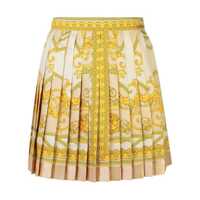 Fuste Versace Barocco Print Silk Pleated Mini Skirt Femei