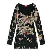 Rochii Diesel D-Floci Burnout Mini Dress In Floral Viscose Femei