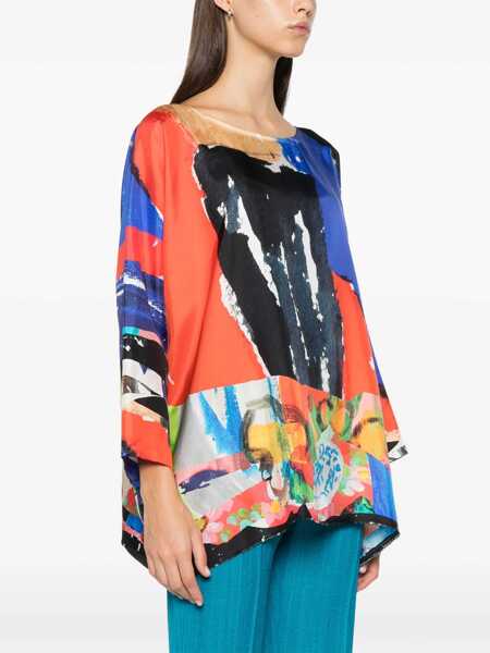 Bluze DANIELA GREGIS Daniela Gregis Printed Silk Blouse PINK Femei (BM 16323381) 3