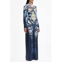 Rochii lungi Long Bondage Print Dress Femei
