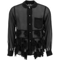 Bluze pentru Barbati - Bluze COMME DES GARONS BLACK Georgette Blouse With Ruffles BLACK Barbati (BM 16328637) - B-mall.ro